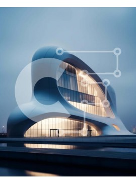 Intra Συλλεκτικό Ξύλινο Παζλ Plywood  4mm - Φουτουριστικό πλωτό κτίριο στο νερό Σε Ξύλινο Κουτί - Διαστάσεις Puzzle: 10x10 cm – 25 κομμάτια