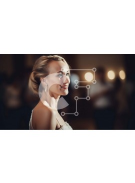 Intra Συλλεκτικό Ξύλινο Παζλ Plywood  4mm - Όμορφο πορτρέτο της χαμογελαστής γυναίκας με λευκό φόρεμα Σε Ξύλινο Κουτί - Διαστάσεις Puzzle: 10x10 cm – 25 κομμάτια