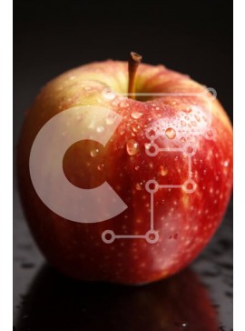 Σετ των 2 Intra Συλλεκτικό Ξύλινο Παζλ Plywood  4mm - Ζουμερό και νόστιμο μήλο με σταγονίδια νερού - Φωτογραφία Αρχείου Σε Ξύλινο Κουτί - Διαστάσεις: 10x10 cm – 25 κομμάτια