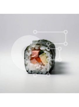 Σετ των 2 Intra Συλλεκτικό Ξύλινο Παζλ Plywood  4mm - Νόστιμο ρολό σούσι με αβοκάντο, σολομό και ρύζι Σε Ξύλινο Κουτί - Διαστάσεις: 10x10 cm – 25 κομμάτια