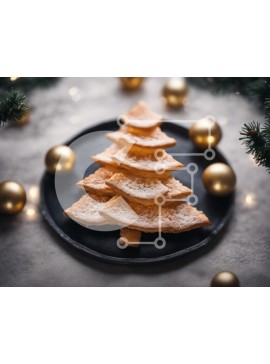 Σετ των 2 Intra Συλλεκτικό Ξύλινο Παζλ Plywood  4mm - Γιορτινό χριστουγεννιάτικο δέντρο με χρυσά στολίδια Σε Ξύλινο Κουτί - Διαστάσεις: 10x10 cm – 25 κομμάτια