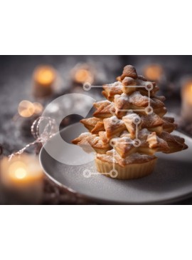 Σετ των 2 Intra Συλλεκτικό Ξύλινο Παζλ Plywood  4mm - Cupcake με γλάσο και κεριά σε διακοσμητικό δέντρο Σε Ξύλινο Κουτί - Διαστάσεις: 10x10 cm – 25 κομμάτια