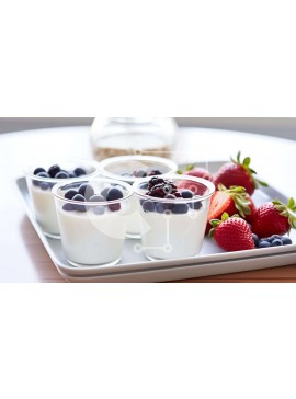 Σετ των 2 Intra Συλλεκτικό Ξύλινο Παζλ Plywood  4mm - Υγιεινό πρωινό με γιαούρτι, μούρα και βρώμη Σε Ξύλινο Κουτί - Διαστάσεις: 10x10 cm – 25 κομμάτια