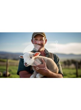 Intra Συλλεκτικό Ξύλινο Παζλ Plywood  4mm - Άτομο που κρατά ένα μικρό αρνί Σε Ξύλινο Κουτί - Διαστάσεις: 10x10 cm – 25 κομμάτια