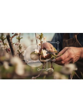 Intra Συλλεκτικό Ξύλινο Παζλ Plywood  4mm - Άτομο που εργάζεται σε ένα περιβόλι που προετοιμάζει κλαδιά για φύτευση Σε Ξύλινο Κουτί - Διαστάσεις: 10x10 cm – 25 κομμάτια