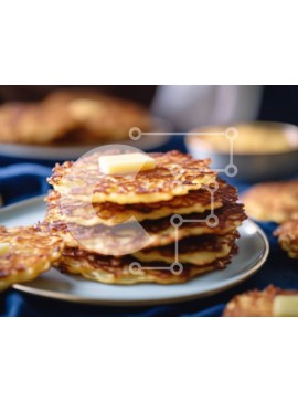 Σετ των 2 Intra Συλλεκτικό Ξύλινο Παζλ Plywood  4mm - Νόστιμη στοίβα από τηγανίτες με βούτυρο Σε Ξύλινο Κουτί - Διαστάσεις: 10x10 cm – 25 κομμάτια