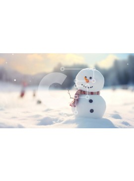 Intra Συλλεκτικό Ξύλινο Παζλ Plywood  4mm - Χιονάνθρωπος στο χιόνι με δέντρα και βουνά Σε Ξύλινο Κουτί - Διαστάσεις Puzzle: 10x10 cm – 25 κομμάτια