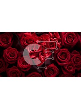 Intra Συλλεκτικό Ξύλινο Παζλ Plywood  4mm - Σύνθεση σε σχήμα καρδιάς από κόκκινα τριαντάφυλλα και άλλα λουλούδια Σε Ξύλινο Κουτί - Διαστάσεις Puzzle: 10x10 cm – 25 κομμάτια