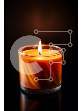 Intra Συλλεκτικό Ξύλινο Παζλ Plywood  4mm - Αναμμένο κερί σε μαύρο φόντο Σε Ξύλινο Κουτί - Διαστάσεις Puzzle: 10x10 cm – 25 κομμάτια