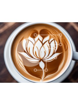 Σετ των 2 Intra Συλλεκτικό Ξύλινο Παζλ Plywood  4mm - Φλιτζάνι καφέ με περίπλοκο σχέδιο λουλουδιών Σε Ξύλινο Κουτί - Διαστάσεις: 10x10 cm – 25 κομμάτια