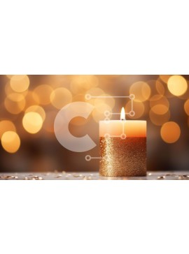 Intra Συλλεκτικό Ξύλινο Παζλ Plywood  4mm - Κερί με χρυσό γκλίτερ και κομφετί στο φόντο Σε Ξύλινο Κουτί - Διαστάσεις Puzzle: 10x10 cm – 25 κομμάτια