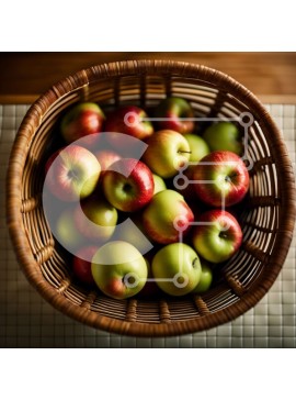 Σετ των 2 Intra Συλλεκτικό Ξύλινο Παζλ Plywood  4mm - Ζωντανή εικόνα ενός μπολ με κόκκινα μήλα Σε Ξύλινο Κουτί - Διαστάσεις: 10x10 cm – 25 κομμάτια