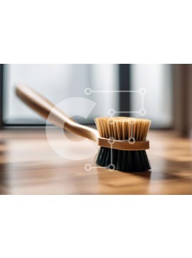 Intra Συλλεκτικό Ξύλινο Παζλ Plywood  4mm - Ξύλινη βούρτσα σε ανοιχτό ξύλινο πάτωμα Σε Ξύλινο Κουτί - Διαστάσεις Puzzle: 10x10 cm – 25 κομμάτια