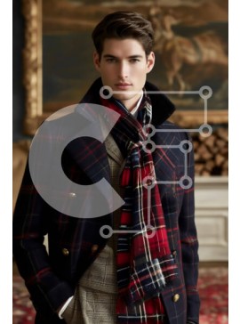 Intra Συλλεκτικό Ξύλινο Παζλ Plywood  4mm - Άνδρας με καρό παλτό και κασκόλ σε περίτεχνα διακοσμημένο δωμάτιο Σε Ξύλινο Κουτί - Διαστάσεις Puzzle: 10x10 cm – 25 κομμάτια