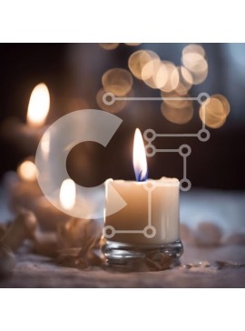 Intra Συλλεκτικό Ξύλινο Παζλ Plywood  4mm - Αναμμένο κερί στο τραπέζι με λευκό φόντο Σε Ξύλινο Κουτί - Διαστάσεις Puzzle: 10x10 cm – 25 κομμάτια