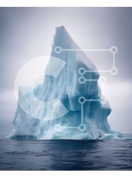 Intra Συλλεκτικό Ξύλινο Παζλ Plywood  4mm - Εκπληκτική εικόνα ενός παγόβουνου στον ωκεανό μια σκοτεινή συννεφιασμένη μέρα Σε Ξύλινο Κουτί - Διαστάσεις: 10x10 cm – 25 κομμάτια