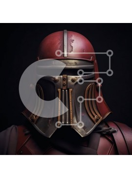 Intra Συλλεκτικό Ξύλινο Παζλ Plywood  4mm - Κράνος Star Wars με κόκκινες και μαύρες λεπτομέρειες Σε Ξύλινο Κουτί - Διαστάσεις Puzzle: 10x10 cm – 25 κομμάτια