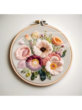 Intra Συλλεκτικό Ξύλινο Παζλ Plywood  4mm - Χειροποίητο φλοράλ Κέντημα Τσέρκι Τέχνη για διακόσμηση σπιτιού Σε Ξύλινο Κουτί - Διαστάσεις Puzzle: 10x10 cm – 25 κομμάτια