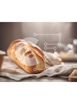 Σετ των 2 Intra Συλλεκτικό Ξύλινο Παζλ Plywood  4mm - Φρεσκοψημένο ψωμί σε ξύλινο τραπέζι με φλιτζάνι και σκεύη Σε Ξύλινο Κουτί - Διαστάσεις: 10x10 cm – 25 κομμάτια