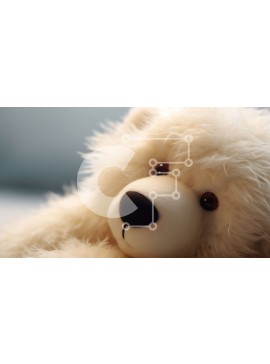 Intra Συλλεκτικό Ξύλινο Παζλ Plywood  4mm - Χαριτωμένο λευκό αρκουδάκι ξαπλωμένο Σε Ξύλινο Κουτί - Διαστάσεις Puzzle: 10x10 cm – 25 κομμάτια