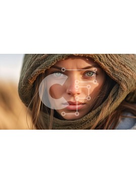 Intra Συλλεκτικό Ξύλινο Παζλ Plywood  4mm - Όμορφη εικόνα της γυναίκας με το πράσινο φούτερ που κοιτάζει στην απόσταση Σε Ξύλινο Κουτί - Διαστάσεις Puzzle: 10x10 cm – 25 κομμάτια