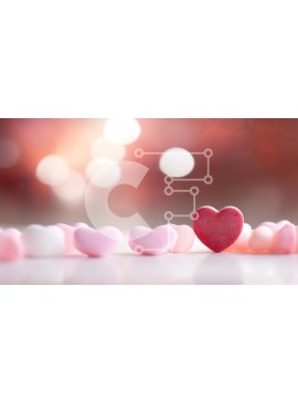 Intra Συλλεκτικό Ξύλινο Παζλ Plywood  4mm - Ροζ και λευκά ζαχαρωτά σε σχήμα καρδιάς για την ημέρα του Αγίου Βαλεντίνου Σε Ξύλινο Κουτί - Διαστάσεις Puzzle: 10x10 cm – 25 κομμάτια