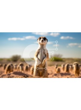 Intra Συλλεκτικό Ξύλινο Παζλ Plywood  4mm - Meerkat που ξεχωρίζει στην έρημο Σε Ξύλινο Κουτί - Διαστάσεις: 10x10 cm – 25 κομμάτια