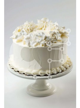 Σετ των 2 Intra Συλλεκτικό Ξύλινο Παζλ Plywood  4mm - Κομψή λευκή τούρτα διακοσμημένη με λουλούδια Σε Ξύλινο Κουτί - Διαστάσεις: 10x10 cm – 25 κομμάτια