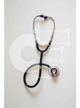 Intra Συλλεκτικό Ξύλινο Παζλ Plywood  4mm - Μαύρο και ασημί στηθοσκόπιο σε λευκό φόντο Σε Ξύλινο Κουτί - Διαστάσεις Puzzle: 10x10 cm – 25 κομμάτια