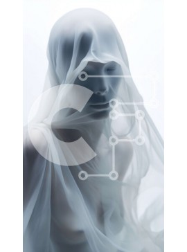 Intra Συλλεκτικό Ξύλινο Παζλ Plywood  4mm - Μυστηριώδης Γυναίκα Καλυμμένη με Λευκό Πανί - Καλλιτεχνική Φωτογραφία Σε Ξύλινο Κουτί - Διαστάσεις Puzzle: 10x10 cm – 25 κομμάτια