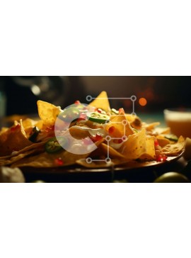 Σετ των 2 Intra Συλλεκτικό Ξύλινο Παζλ Plywood  4mm - Νόστιμο Nachos με τυρί, Jalapenos και κρέμα γάλακτος Σε Ξύλινο Κουτί - Διαστάσεις: 10x10 cm – 25 κομμάτια