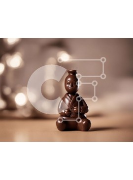 Σετ των 2 Intra Συλλεκτικό Ξύλινο Παζλ Plywood  4mm - Μικρό σοκολατένιο ειδώλιο με τα χέρια στις τσέπες Σε Ξύλινο Κουτί - Διαστάσεις: 10x10 cm – 25 κομμάτια