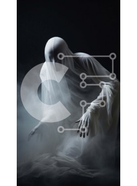 Intra Συλλεκτικό Ξύλινο Παζλ Plywood  4mm - Ghostly Figure in Smoke Σε Ξύλινο Κουτί - Διαστάσεις Puzzle: 10x10 cm – 25 κομμάτια
