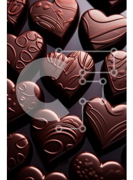 Σετ των 2 Intra Συλλεκτικό Ξύλινο Παζλ Plywood  4mm - Ποικιλία καραμέλες καρδιάς σοκολάτας σε μια ελκυστική σύνθεση Σε Ξύλινο Κουτί - Διαστάσεις: 10x10 cm – 25 κομμάτια