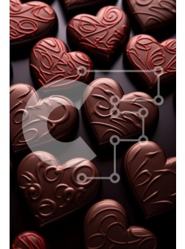 Σετ των 2 Intra Συλλεκτικό Ξύλινο Παζλ Plywood  4mm - Ομάδα καραμέλες σοκολάτας σε σχήμα καρδιάς Σε Ξύλινο Κουτί - Διαστάσεις: 10x10 cm – 25 κομμάτια