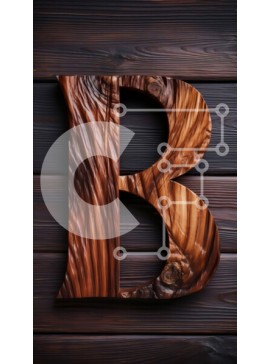 Intra Συλλεκτικό Ξύλινο Παζλ Plywood  4mm - Ρουστίκ ξύλινο γράμμα "B" σε σκούρο καφέ φόντο από ξύλο Σε Ξύλινο Κουτί - Διαστάσεις: 10x10 cm – 25 κομμάτια