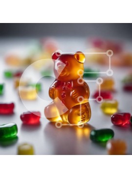 Σετ των 2 Intra Συλλεκτικό Ξύλινο Παζλ Plywood  4mm - Πολύχρωμα ζελέ φασόλια με ένα Gummy Bear Σε Ξύλινο Κουτί - Διαστάσεις: 10x10 cm – 25 κομμάτια