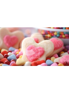 Σετ των 2 Intra Συλλεκτικό Ξύλινο Παζλ Plywood  4mm - Πολύχρωμο μπολ καραμέλας με μπισκότα σε σχήμα καρδιάς και γλυκές λιχουδιές Σε Ξύλινο Κουτί - Διαστάσεις: 10x10 cm – 25 κομμάτια