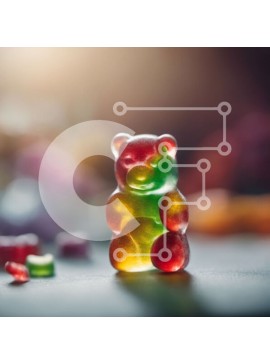 Σετ των 2 Intra Συλλεκτικό Ξύλινο Παζλ Plywood  4mm - Πολύχρωμο Gummy Bear και καραμέλα Gummi στο τραπέζι Σε Ξύλινο Κουτί - Διαστάσεις: 10x10 cm – 25 κομμάτια