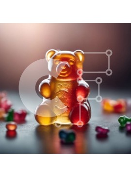 Σετ των 2 Intra Συλλεκτικό Ξύλινο Παζλ Plywood  4mm - Πολύχρωμα Gummy Bears στο τραπέζι Σε Ξύλινο Κουτί - Διαστάσεις: 10x10 cm – 25 κομμάτια