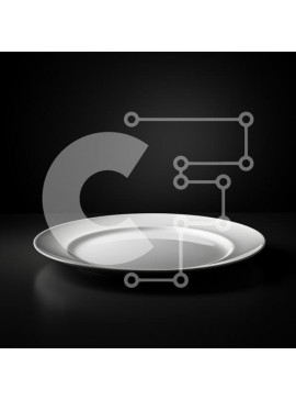 Σετ των 2 Intra Συλλεκτικό Ξύλινο Παζλ Plywood  4mm - Άδειο λευκό πιάτο σε μαύρη επιφάνεια Σε Ξύλινο Κουτί - Διαστάσεις: 10x10 cm – 25 κομμάτια