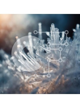 Intra Συλλεκτικό Ξύλινο Παζλ Plywood  4mm - Κοντινό πλάνο μιας παγωμένης νιφάδας χιονιού με κρυστάλλους πάγου Σε Ξύλινο Κουτί - Διαστάσεις: 10x10 cm – 25 κομμάτια