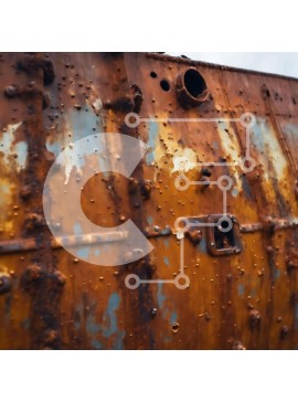 Intra Συλλεκτικό Ξύλινο Παζλ Plywood  4mm - Κοντινό πλάνο της επιφάνειας του σκουριασμένου πλοίου Σε Ξύλινο Κουτί - Διαστάσεις Puzzle: 10x10 cm – 25 κομμάτια