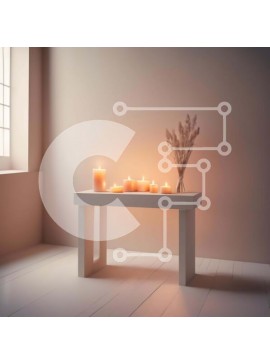 Intra Συλλεκτικό Ξύλινο Παζλ Plywood  4mm - Λευκό τραπέζι με κεριά για διαλογισμό ή προσευχή Σε Ξύλινο Κουτί - Διαστάσεις Puzzle: 10x10 cm – 25 κομμάτια