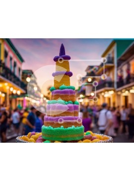 Σετ των 2 Intra Συλλεκτικό Ξύλινο Παζλ Plywood  4mm - Πολύχρωμο κέικ τριών επιπέδων στην Urban Street Σε Ξύλινο Κουτί - Διαστάσεις: 10x10 cm – 25 κομμάτια