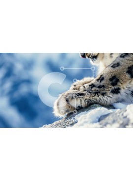 Σετ των 2 Intra Συλλεκτικό Ξύλινο Παζλ Plywood  4mm - Snow Leopard στους Snowy Rocks Σε Ξύλινο Κουτί - Διαστάσεις: 10x10 cm – 25 κομμάτια
