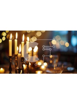 Σετ των 2 Intra Συλλεκτικό Ξύλινο Παζλ Plywood  4mm - Κομψή τραπεζαρία με αναμμένα κηροπήγια Σε Ξύλινο Κουτί - Διαστάσεις: 10x10 cm – 25 κομμάτια