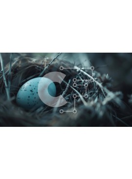 Intra Συλλεκτικό Ξύλινο Παζλ Plywood  4mm - Μπλε αυγό πουλιών στη φωλιά Σε Ξύλινο Κουτί - Διαστάσεις: 10x10 cm – 25 κομμάτια