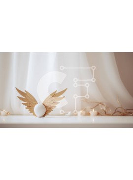 Intra Συλλεκτικό Ξύλινο Παζλ Plywood  4mm - Λευκό κερί αγγέλου στο περβάζι παραθύρου Σε Ξύλινο Κουτί - Διαστάσεις Puzzle: 10x10 cm – 25 κομμάτια