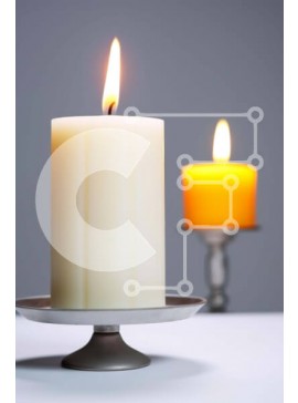 Intra Συλλεκτικό Ξύλινο Παζλ Plywood  4mm - Αναμμένο κερί σε ασημένιο σταντ Σε Ξύλινο Κουτί - Διαστάσεις Puzzle: 10x10 cm – 25 κομμάτια